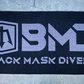 Black Tek Towel with logo for dive kit, fast drying towel for remote dive sites