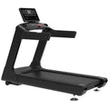 Black SFE Commercial Treadmill with Performance Monitor and display screen for workouts