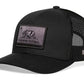 Black California Flag Trucker Hat Tactical with mesh back and dark patch design