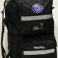 Black ballistic nylon emergency medical bag with ample storage for first responders