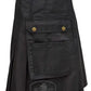 Black Utility Kilt with Cargo Pockets and Shield Emblem for Standard Utility Kilt style