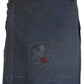 Black utility kilt with embroidered shield logo, part of the Standard Dark Gray Utility Kilt