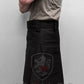 Blackout Utility Kilt featuring a shield emblem with a red star design