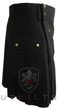 Black Utility Kilt with Lion Shield Emblem from Standard II Collection