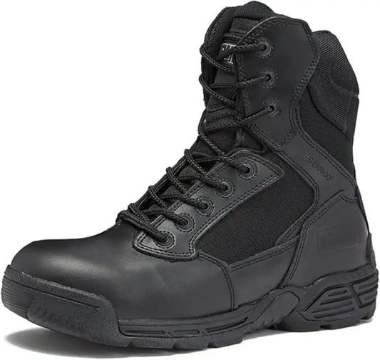 Black waterproof Stealth Force men’s tactical military boots for durability and protection