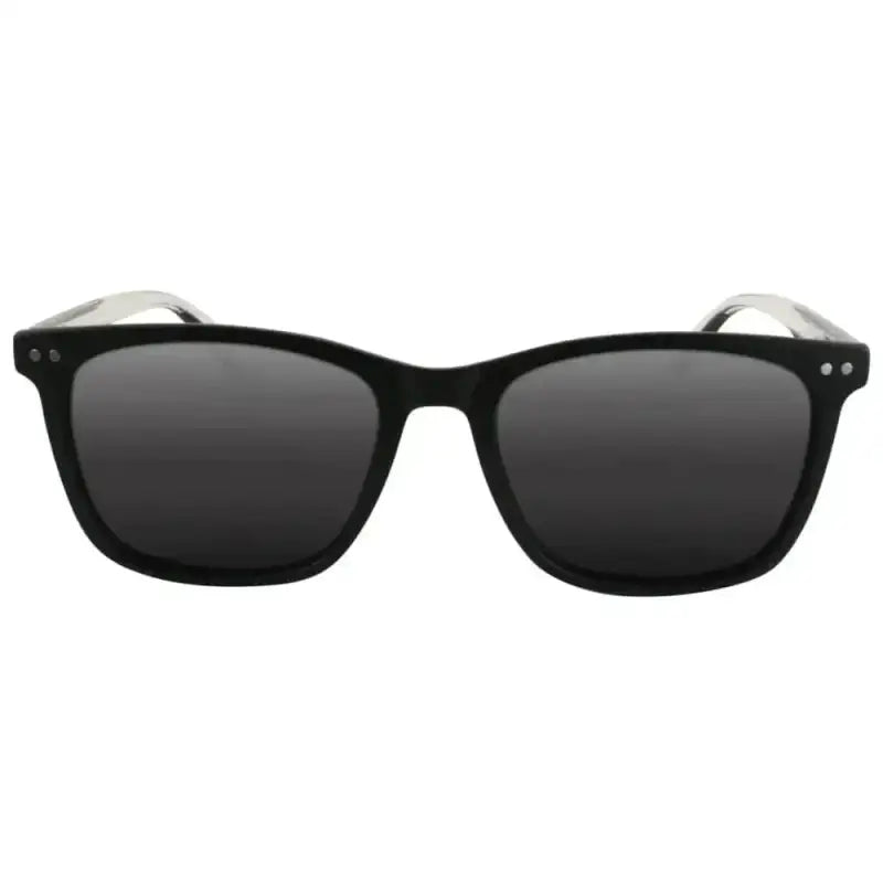 Black Wayfarer-style Solect Navigator Polarized Sunglasses with gray polarized lens