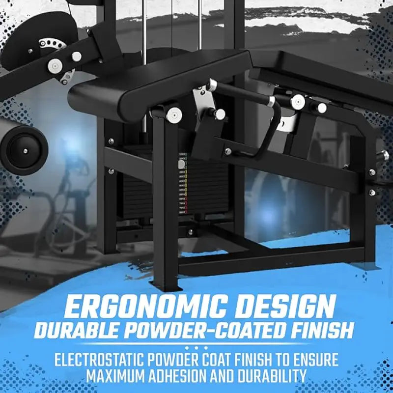 Black weight machine for prone leg curl at SFE Commercial Leg Extension Prone Leg Curl Combo
