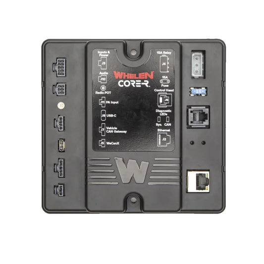 Black Whelen CenCom Core-R control box for Whelen CenCom Core-R emergency lighting system