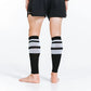 Black and white striped knee-high athletic socks showcasing Calf Compression Sleeves