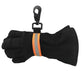 Black winter glove with reflective orange stripe for heavy duty firefighter glove strap