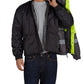 Black winter jacket with neon yellow reflective lining, UHV887 HiVis Warm 3-in-1 jacket