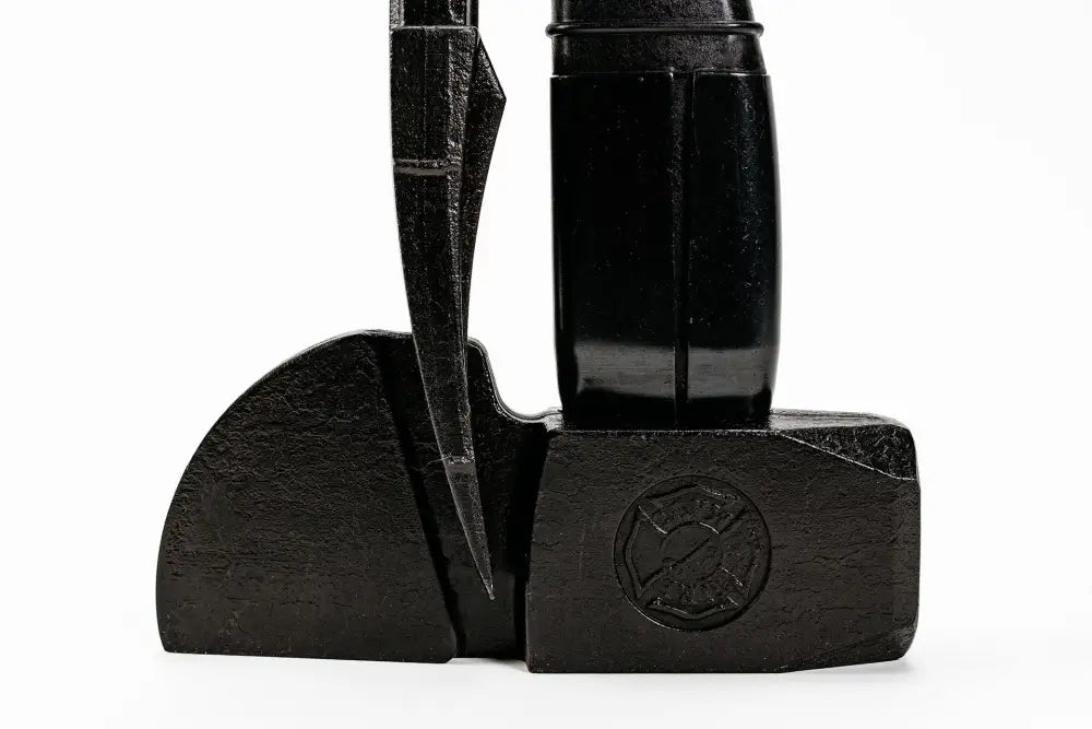 Black wooden knife block for MAULER USA patented striking tool with composite handle slots