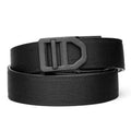 Black woven tactical nylon gun belt with metal buckle for durable everyday wear