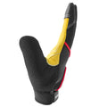 Black, yellow, and red Touchscreen Safety Work Gloves with Leather Palms for protection