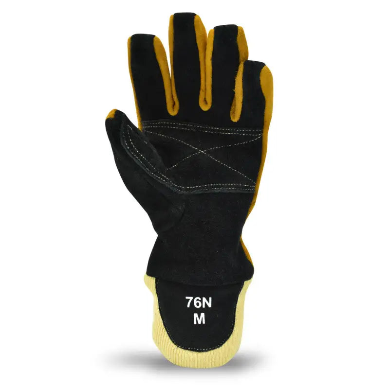 Black and yellow MFA83 Structural Gloves Wristlet for durable structural gloves protection
