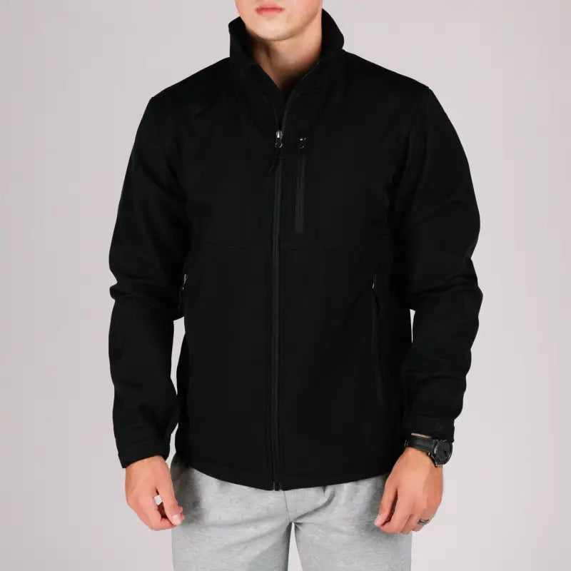 Black tactical jacket with hand pocket for Tactical Jacket Bravo protection and style