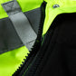 Black zipper detail on UHV563 HiVis Bomber Jacket with neon yellow fabric side