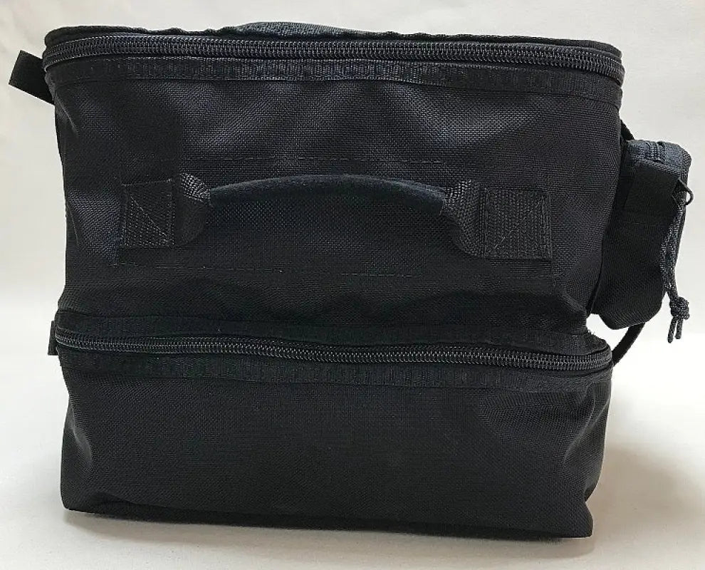 Black zippered lunch bag with zipper pockets and hand grips for Wildland Gear