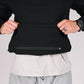 Black zippered pouch on Durable Concealment Hoodie with hand pocket and smooth draws