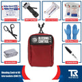 Red Bleeding Control Kit by True Rescue with SAM XT Tourniquets and first aid supplies
