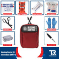 Red Bleeding Control Kit by True Rescue with C-A-T & SAM XT tourniquets and first aid supplies