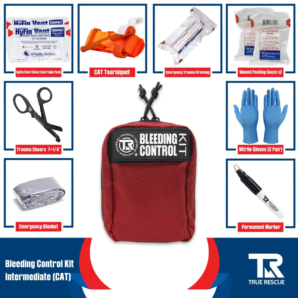 Bleeding Control Kit by True Rescue - Intermediate Kit / Orange / C-A-T Gen 7 Tourniquet - Bleeding Control Kit