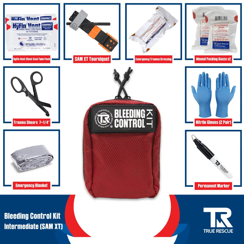 Bleeding Control Kit by True Rescue - Intermediate Kit / Orange / SAM XT Tourniquet - Bleeding Control Kit