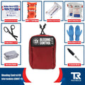Red Bleeding Control Kit by True Rescue with SAM XT tourniquets and first aid supplies