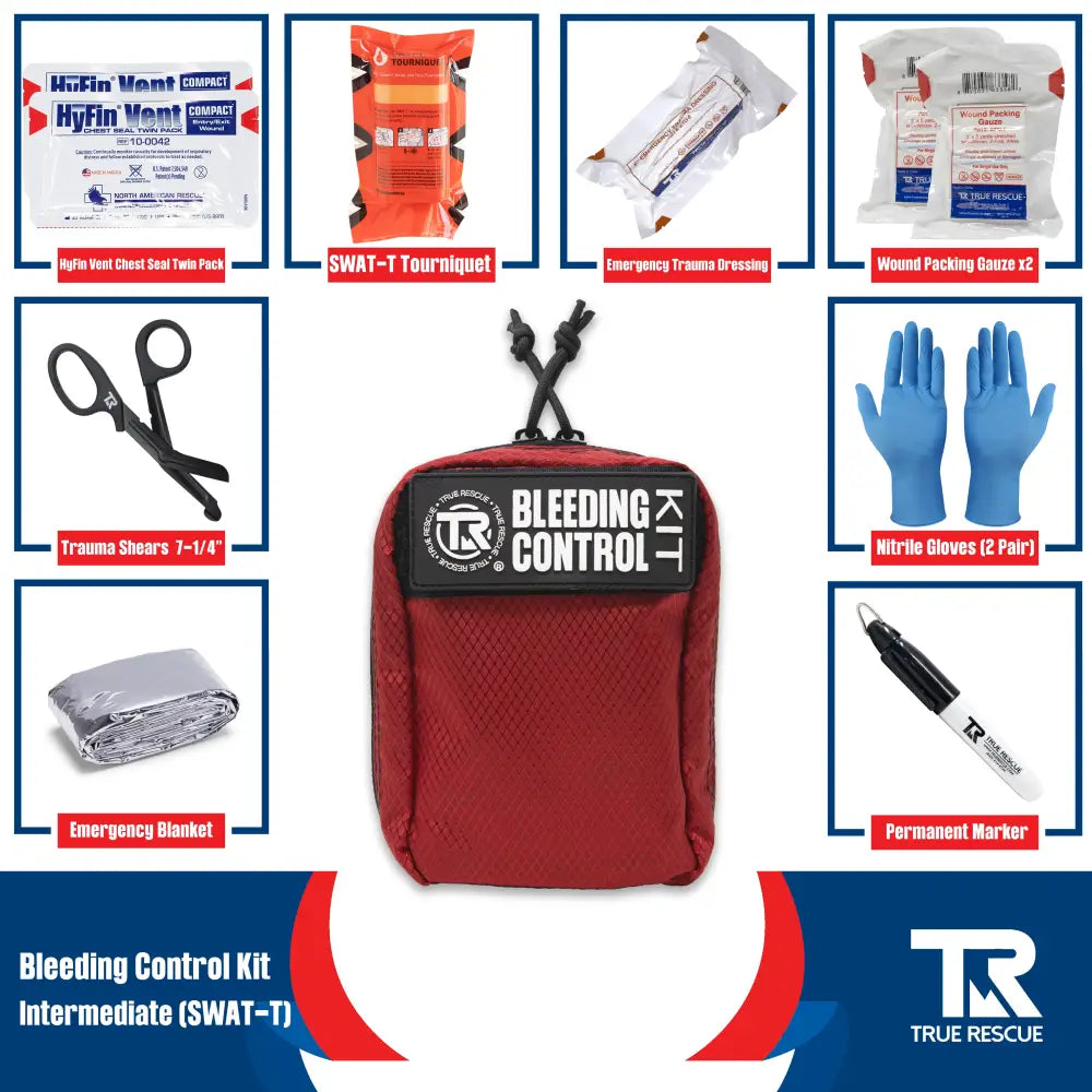 Bleeding Control Kit by True Rescue - Intermediate Kit / Orange / SWAT-T Tourniquet - Bleeding Control Kit