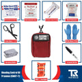 Red Bleeding Control Kit by True Rescue with Sam XT Tourniquets and first aid supplies