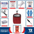 Red Bleeding Control Kit by True Rescue with SAM XT Tourniquets and first aid supplies