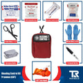 Red Bleeding Control Kit by True Rescue with SAM XT Tourniquets and first aid supplies