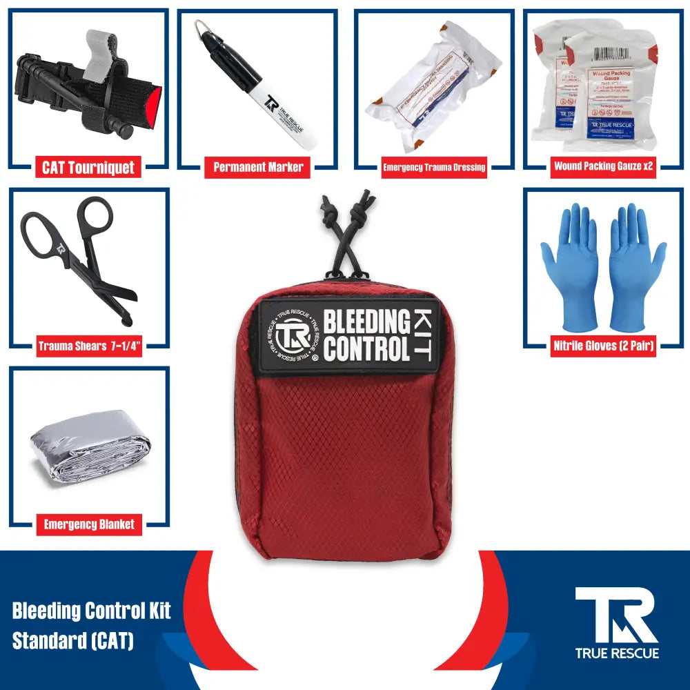 Bleeding Control Kit by True Rescue - Standard Kit / Black / C-A-T Gen 7 Tourniquet - Bleeding Control Kit