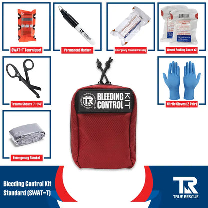 Bleeding Control Kit by True Rescue - Standard Kit / Black / SWAT-T Tourniquet - Bleeding Control Kit