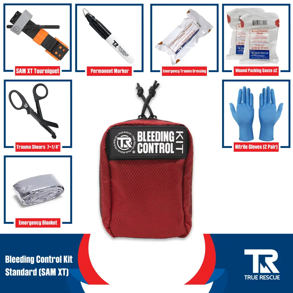 Bleeding Control Kit by True Rescue - Standard Kit / Orange / SAM XT Tourniquet - Bleeding Control Kit