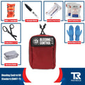 Red Bleeding Control Kit by True Rescue with SAM XT Tourniquets and first aid supplies