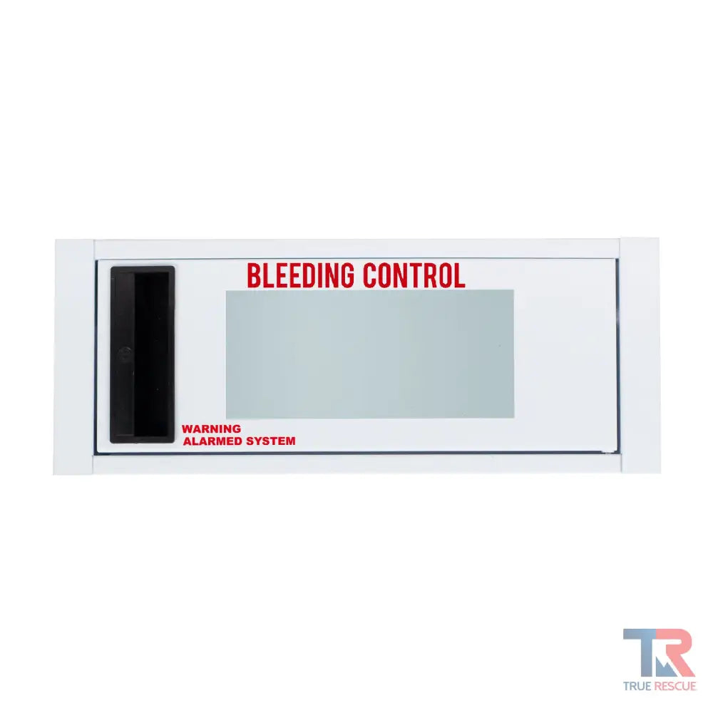 White control panel with BLEEDING CONTROL text on Bleeding Control Kit Cabinet