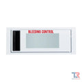 White panel with BLEEDING CONTROL text on Bleeding Control Kit Cabinet surface mounted kit