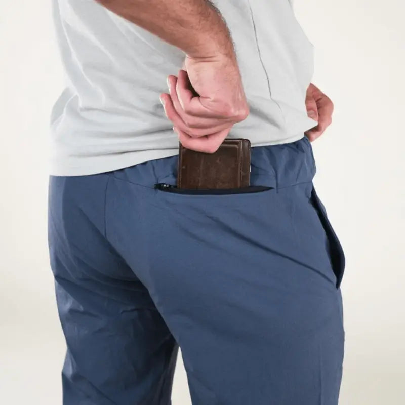 Blue Carrier Traveler Joggers with concealed carry zippered pocket and carrier retention waistband