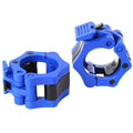 Blue SFE Black Lock-Jaw Olympic Barbell Collars for secure weightlifting performance