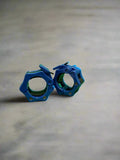 Blue SFE Black Lock-Jaw Olympic Barbell Collars for secure weightlifting workouts