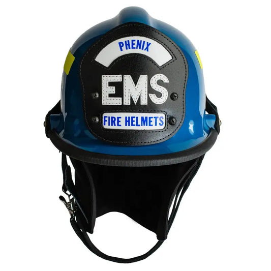 Blue and black Phenix First Due EMS Helmet with ear flaps for first responders safety