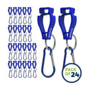 Blue carabiner clip set for Glove Clip Safety Holder and secure attachment