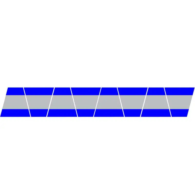 Blue Grey Triple Stripe Reflective Helmet featuring diagonal white lines design