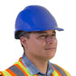 Blue Cap Style Safety Hard Hat with 4 Point Suspension and brow liner for comfort