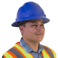 Blue hard hat with reflective vest for ANSI Z89 Full Brim Safety Hard Hat with 4 Point Suspension