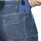 Blue iPhone in a denim jeans pocket of Asset Tactical Jeans showcasing tactical pants features