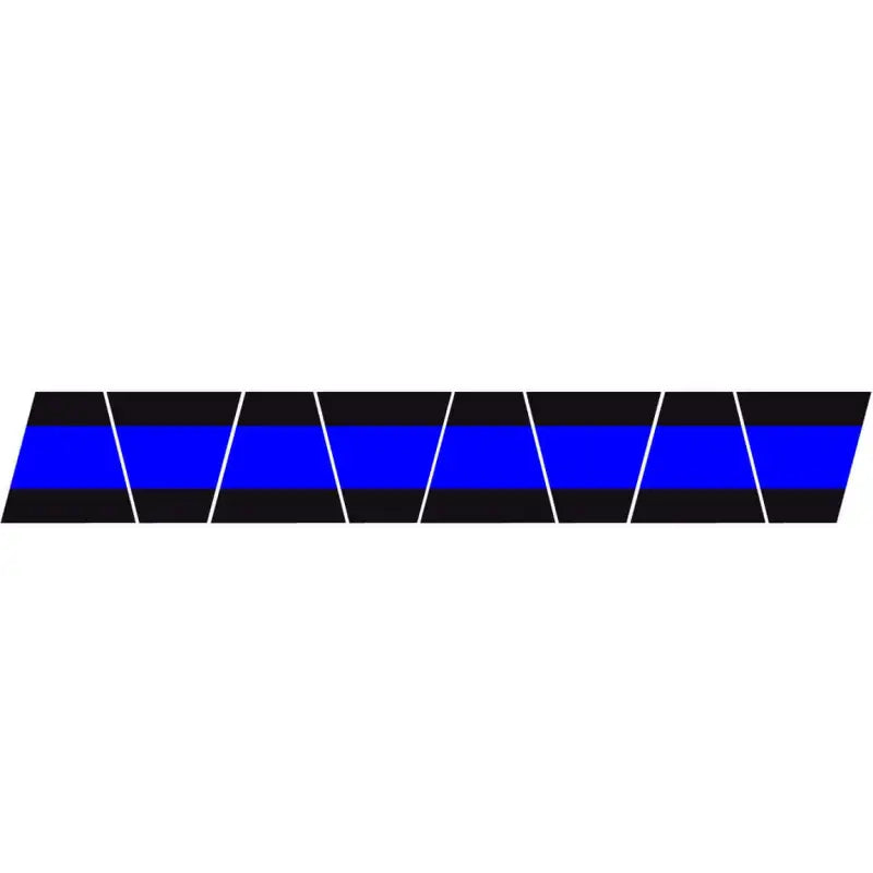 Thin Blue Line symbol on a Black Blue Triple Stripe Reflective Helmet design