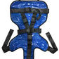 Blue medical transfer vest with black safety straps for LINE2Design Deluxe Pedi seat system