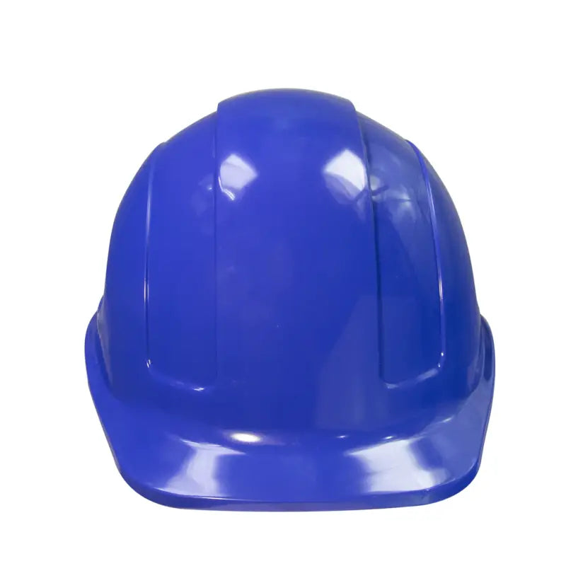 Blue plastic hard hat for Cap Style Safety with 4 Point Suspension and brow liner